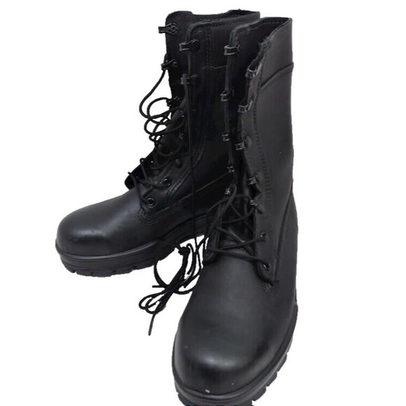 NEW Bates 1621 Men's BLACK 9 Inch US Navy Durashocks Steel Toe Boot SZ 6.0 WIDE - Picture 1 of 10